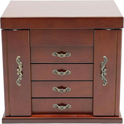 4-Drawer Wooden Jewelry Box, Wood Jewelry Organizer by Unknown