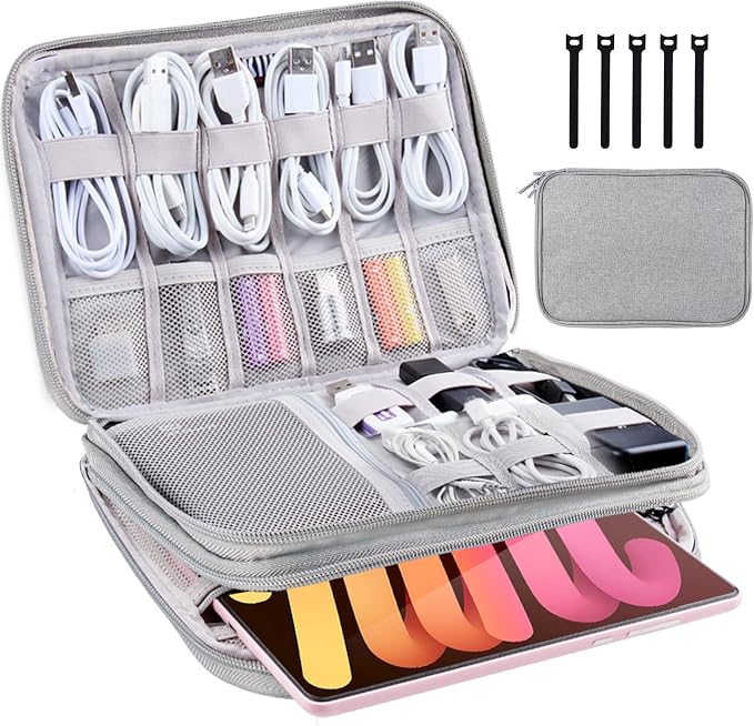 Electronics Organizer Travel Case Cord Cable Charger Organizer Bag Travel by CNPOP