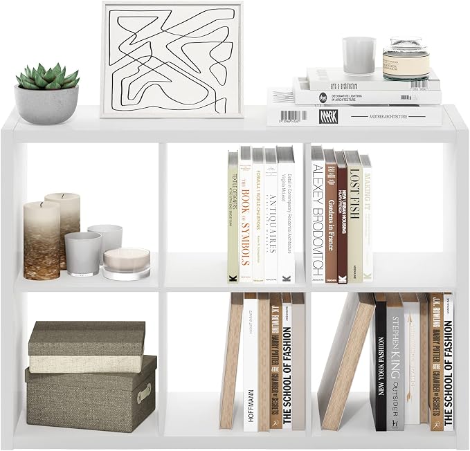Furinno CUBICLE 6-Cube Book Shelf, Extra Thick Frame Bookshelf, Horizontally & - Image 11