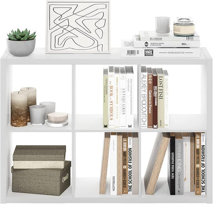 Furinno CUBICLE 6-Cube Book Shelf, Extra Thick Frame Bookshelf, Horizontally & - Image 11