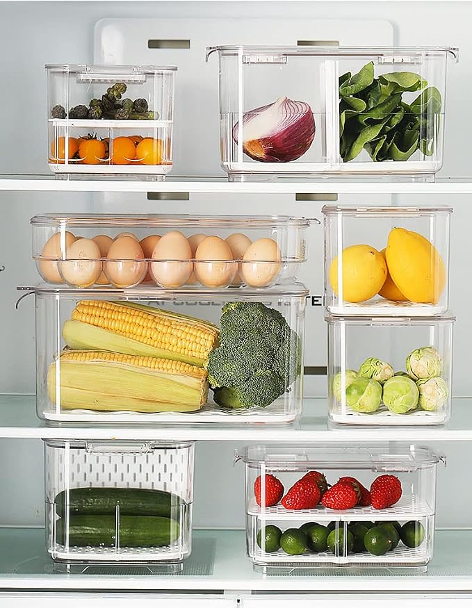 SANNO Fridge Produce Saver Stackable Refrigerator Organizer Keeper - Image 4
