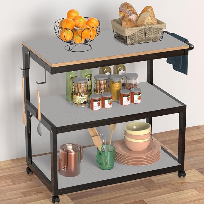 Light Gray Shelf Liners for Kitchen Cabinets Non Adhesive Drawer Liner for - Image 5