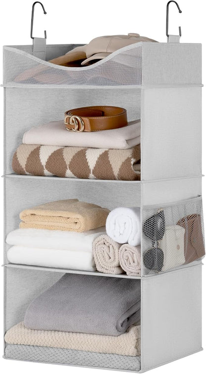 StorageWorks Hanging Closet Organizer, 3-Shelf Hanging Closet Shelves - Image 9