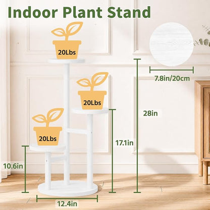 LASZOLA 3 Tiered Wood Plant Stand Indoor Corner, Flower Holder Rack Tall - Image 5