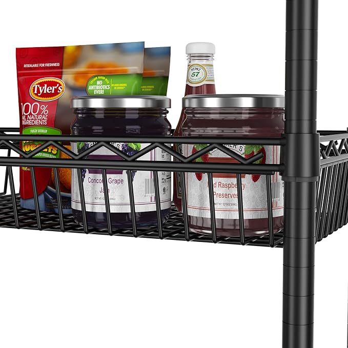 SINGAYE Shelf 6 Tier Wire Shelving Unit Adjustable Storage Shelves Big Basket - Image 8