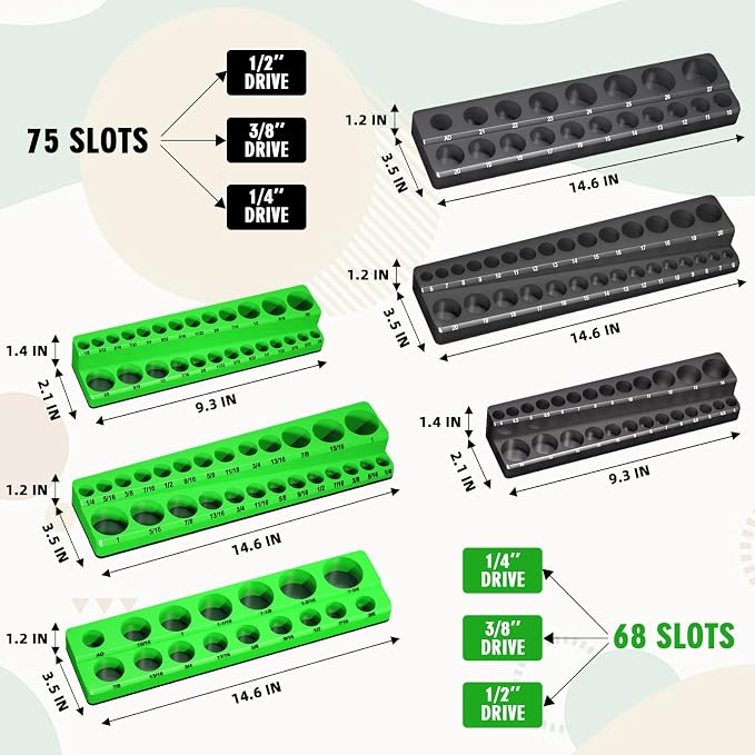 Magnetic Socket Organizer Holder Set - Image 5
