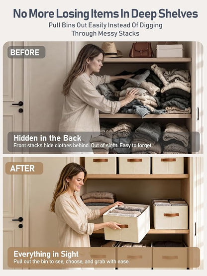 6 Pack Large Closet Storage Baskets Bins - Image 8