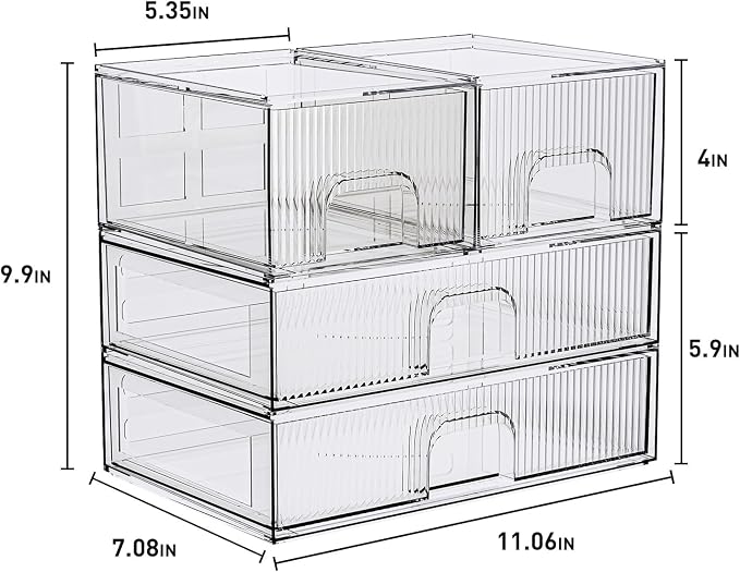 ZHIAI Stackable Storage Box, Acrylic Organizer, Cosmetic Organizer - Image 3
