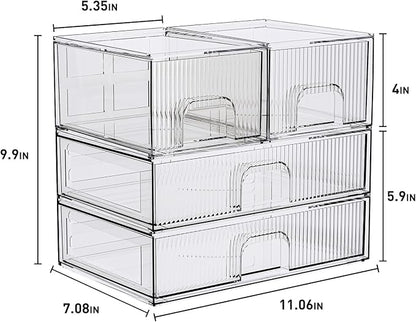 ZHIAI Stackable Storage Box, Acrylic Organizer, Cosmetic Organizer - Image 3