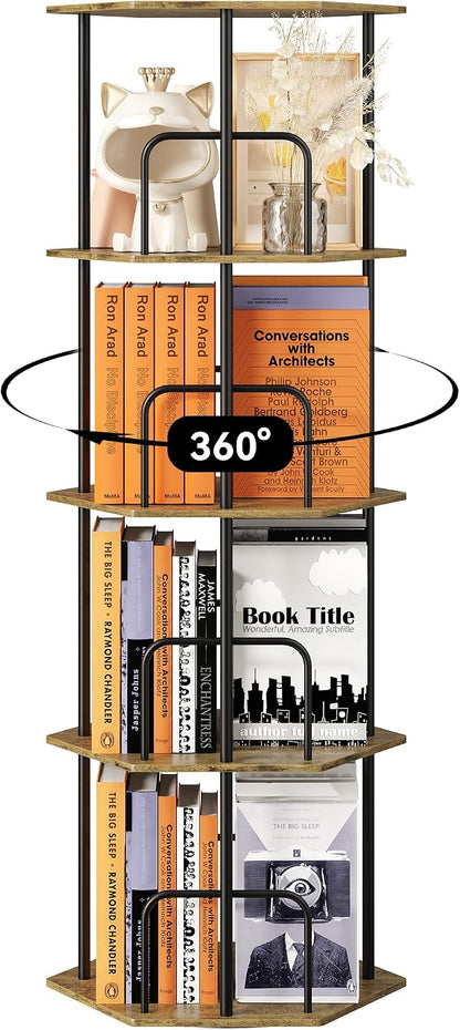 SUNMORY 4 Tier Rotating Bookshelf Tower, Revolving 360 ° Spinning Bookcase | - Image 9