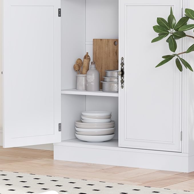 71.4" Tall Bookshelf with Cabinet, 5-Tier Floor Standing Bookcase with Doors & - Image 6