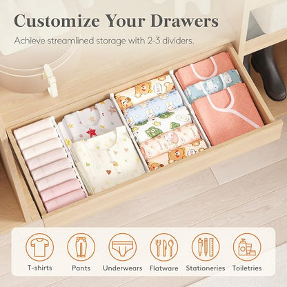 Lifewit Drawer Dividers for Clothes, 3.2" High 10.5"-16.5" Expandable Dresser - Image 9