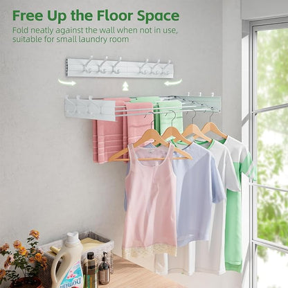 Wall Mounted Drying Rack 31.5", Foldable Clothes Drying Rack - Image 3