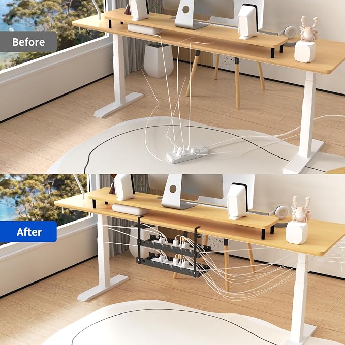 31Inch Extendable Under Desk Cable Management Tray Multi-Model Metal Cable - Image 2