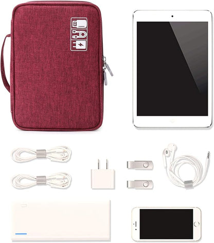 Lanola Travel Cable Organizer Bag, Electronic Accessories Case Portable Double - Image 6
