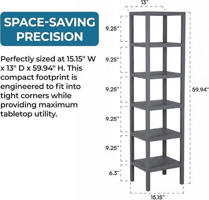 Honey-Can-Do 6-Tier Plastic Storage Shelf, Freestanding, laundry or closet - Image 2