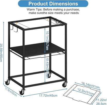 Sunexinlo Rolling File Cart for Letter/Legal Size 2-Tier, Hanging File Organizer - Image 3