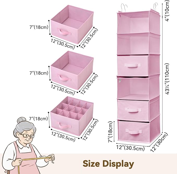 GRANNY SAYS Hanging Closet Organizer 6-Shelf, Separable to 2 Pack 3-Shelf - Image 3