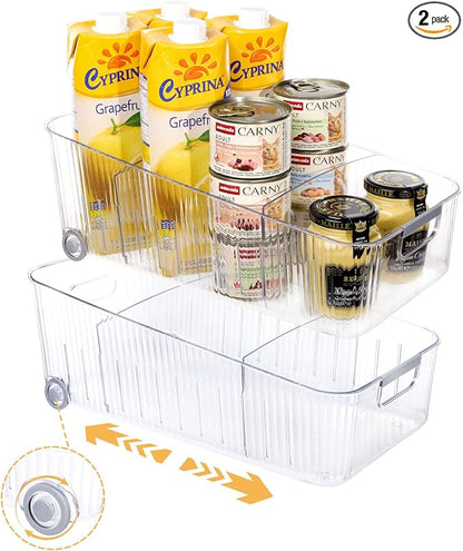 Refrigerator Organizers and Storage 2pcs Rolling Storage Bins Fridge Organizer by OZEPLASC