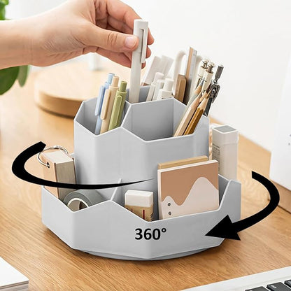 Pencil Pen Holder for Desk, 9 Slots 360 Degree Rotating Desk Organizer by GGIANTGO