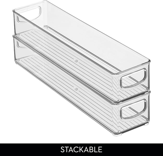iDesign Slim Clear Plastic Storage Bin Organizer, Extra Long Narrow | Stackable - Image 5
