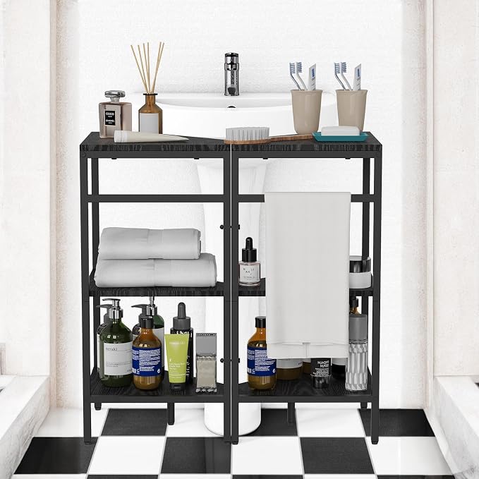 CADUKE Under Pedestal Sink Shelf, 2 Pack Under Sink Organizers and Storage - Image 5