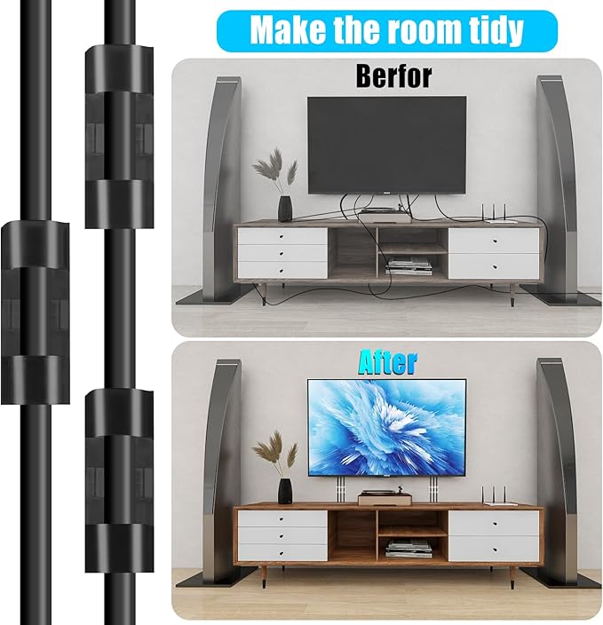 XHF 35pcs Large Self Adhesive Cable Clips Black, Wire Clips Cable Management - Image 7
