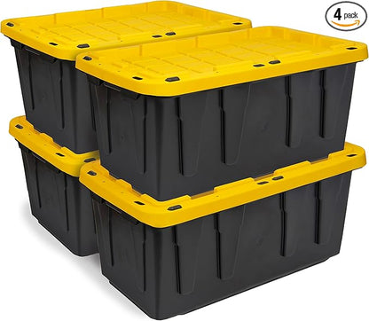 BLACK & YELLOW, 17-Gallon Heavy Duty Tough Storage Container & Snap-Tight Lid by BLACKYELLOW