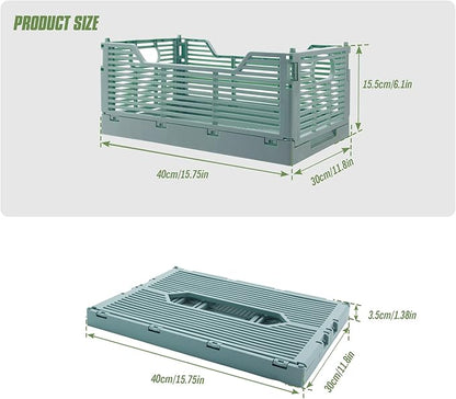 2-Pack Collapsible Crates for Storage, 15.75x11.81x6.1 In, Collapsible Plastic - Image 2