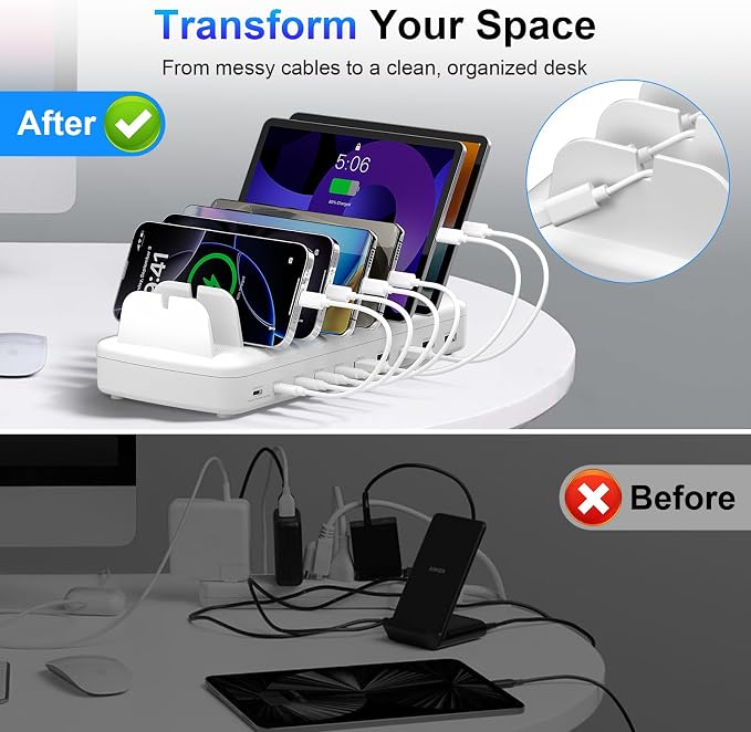 510W Fast Charging Station for Multiple Devices, 10 Port USB C Charger Station - Image 6