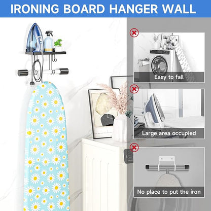 Ironing Board Holder Wall Mounted, Metal Iron Board Wall Hanger - Image 5