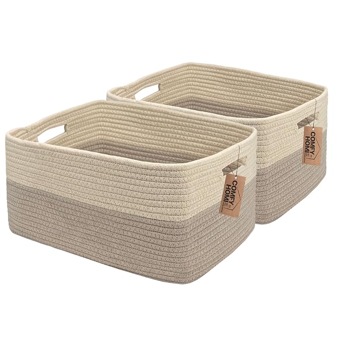 COMFY-HOMI 2 pcs Large Storage Baskets by COMFY-HOMI