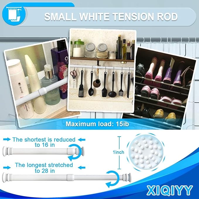 Small Shower Curtain Rod 16-28 Inch, Secure Fit - Image 6