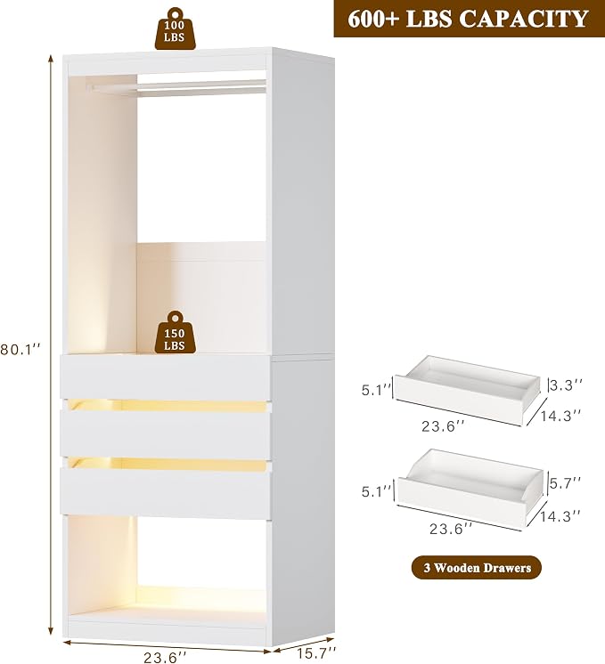 HUAHUU Freestanding 2FT Closet System - Image 8