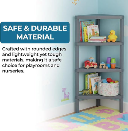 Honey-Can-Do 4-Tier Plastic Corner Storage Shelf, kitchen or office - Image 5