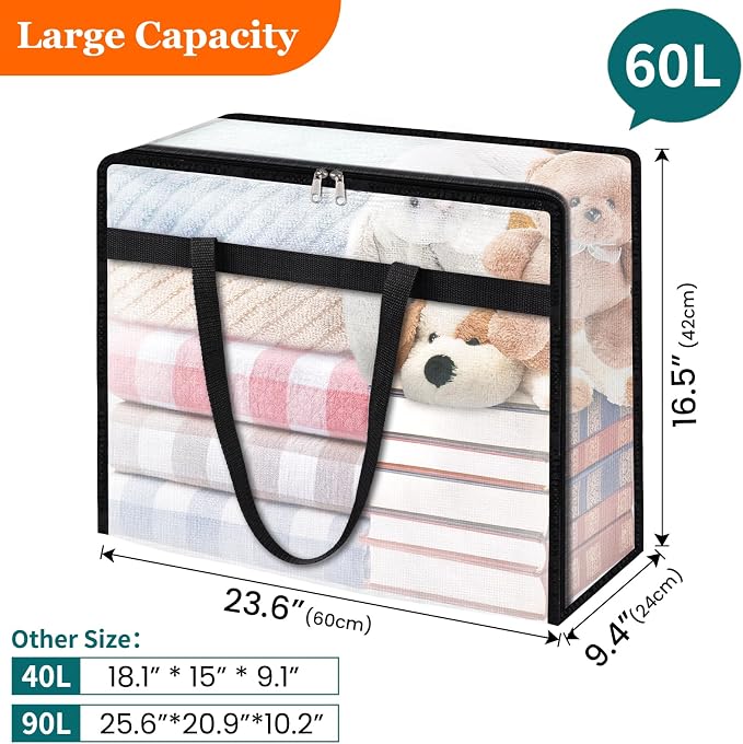 TasticTotes 4 Pack Clear Storage Bags - Image 2