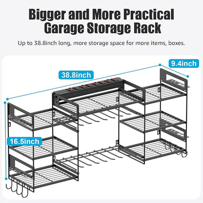 CCCEI Black Power Tool Organizer Wall Mount, Large Tools and Battery Storage - Image 5