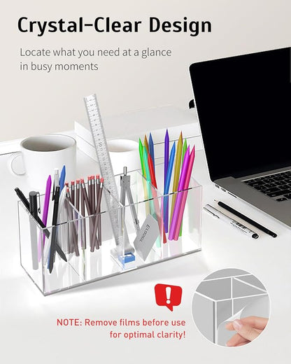 Uniclife Clear Acrylic Pen Holder - Image 5