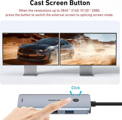 Docking Station USB C to Dual HDMI Adapter, MOKiN USB C Hub Dual HDMI Monitors - Image 8