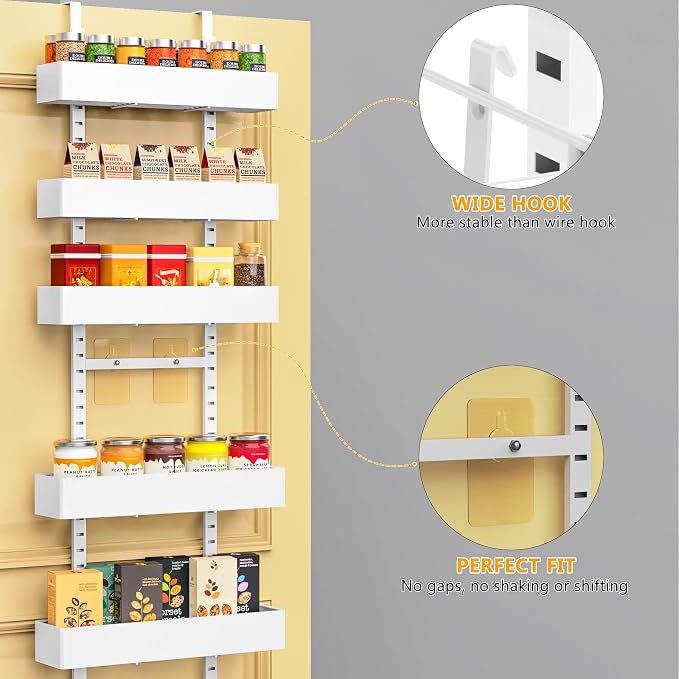 Moforoco White 9-Tier Over The Door Pantry Organizer, Pantry Organization And - Image 4