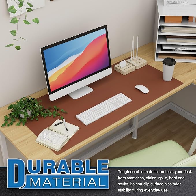 K KNODEL Large Office Leather Desk Mat, Mouse and Keyboard Pad, Computer and - Image 5