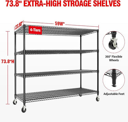 73" H Storage Shelves 2640LBS Heavy Duty Shelving Unit - Image 2
