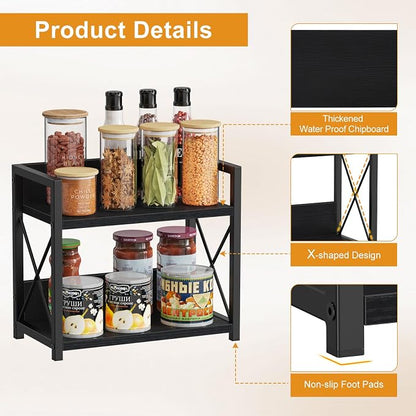 Giikin Kitchen Counter Shelf, 2 Tier Kitchen Spice Rack Organizer - Image 3