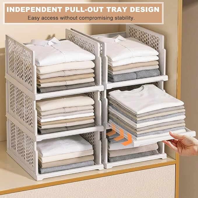 2026 Upgraded Closet Organizers and Storage, 5 Pack Pull-Out Wardrobe Bins - Image 5