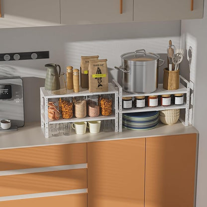 Expandable, Adjustable & Stackable Spice Rack, Cabinet Kitchen Countertop Shelf - Image 5