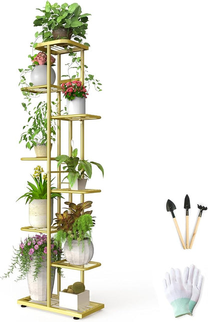 8 Tier 9 Potted Gold Plant Stand Indoor by BueDeHai