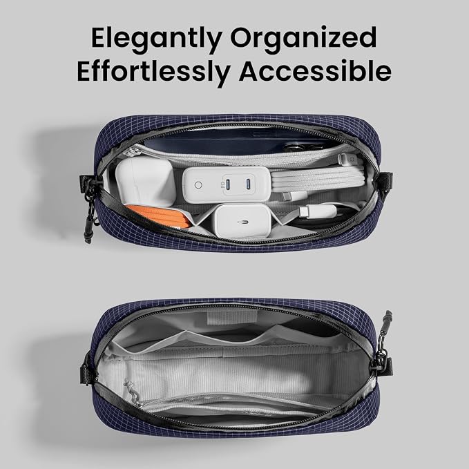 tomtoc Electronics Organizer Travel Case Performance, Water Resistant Bag Cable - Image 5