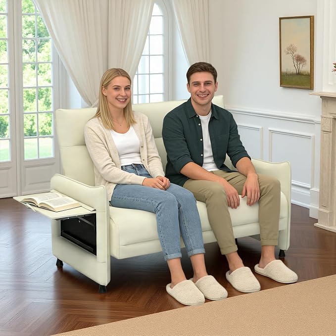 Faux Leather Loveseat, Upholstered Loveseat - Image 3