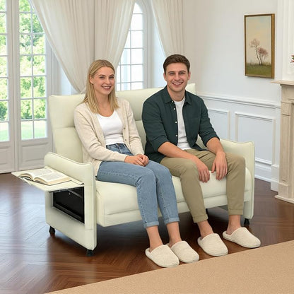 Faux Leather Loveseat, Upholstered Loveseat - Image 3