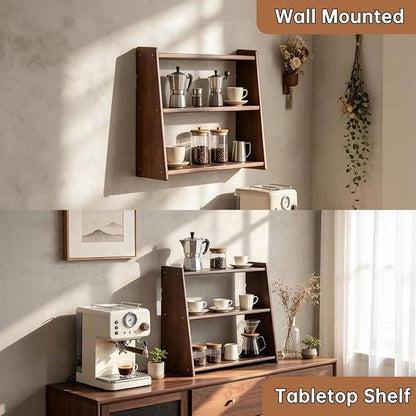 100% Solid Wood Coffee Station Organizer, Countertop Organizer | 3 Tier Spice - Image 4